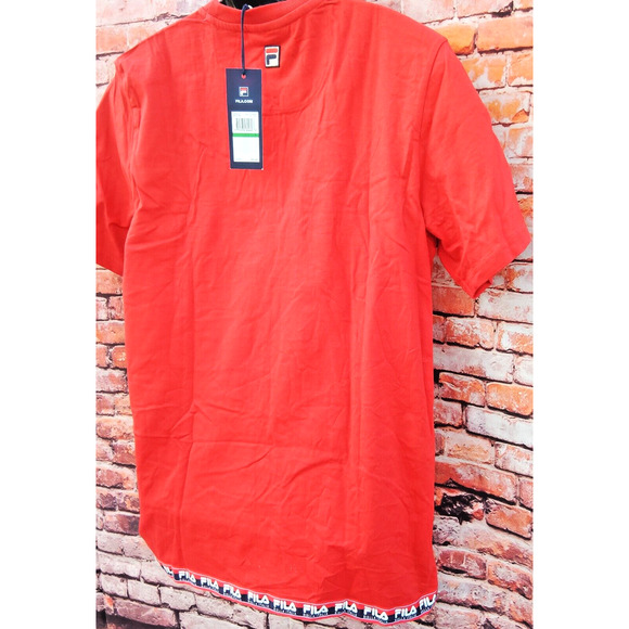 Fila Red Bella Italia Fila Spellout T-Shirt Fila Bottom Printed Special Design - Picture 7 of 8